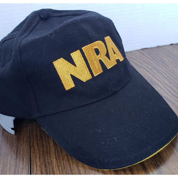 NRA Hat Cap Black and Gold with American Flag Mens Adjustable OSFM 100% Cotton - Picture 6 of 8